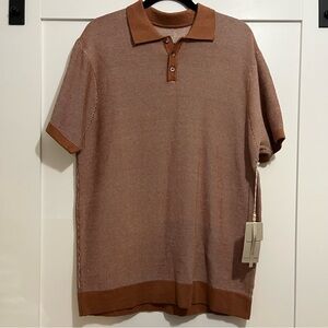 NWT Hudson & Barrow Knitwear XL Striped Collared Polo Shirt